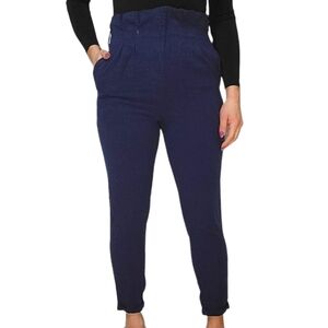 Paper Crane Paper Bag Hi Waist Pants Size Small Blue